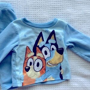 Bluey & Bingo  Blue Long Sleeve 2 Piece Pajama Set EUC